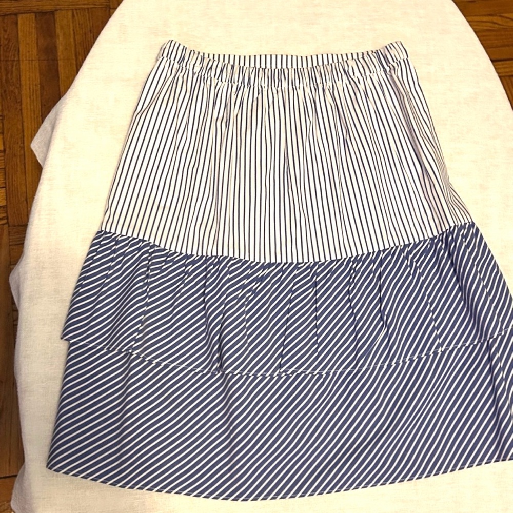 Striped Blue and White Skirt J . Crew